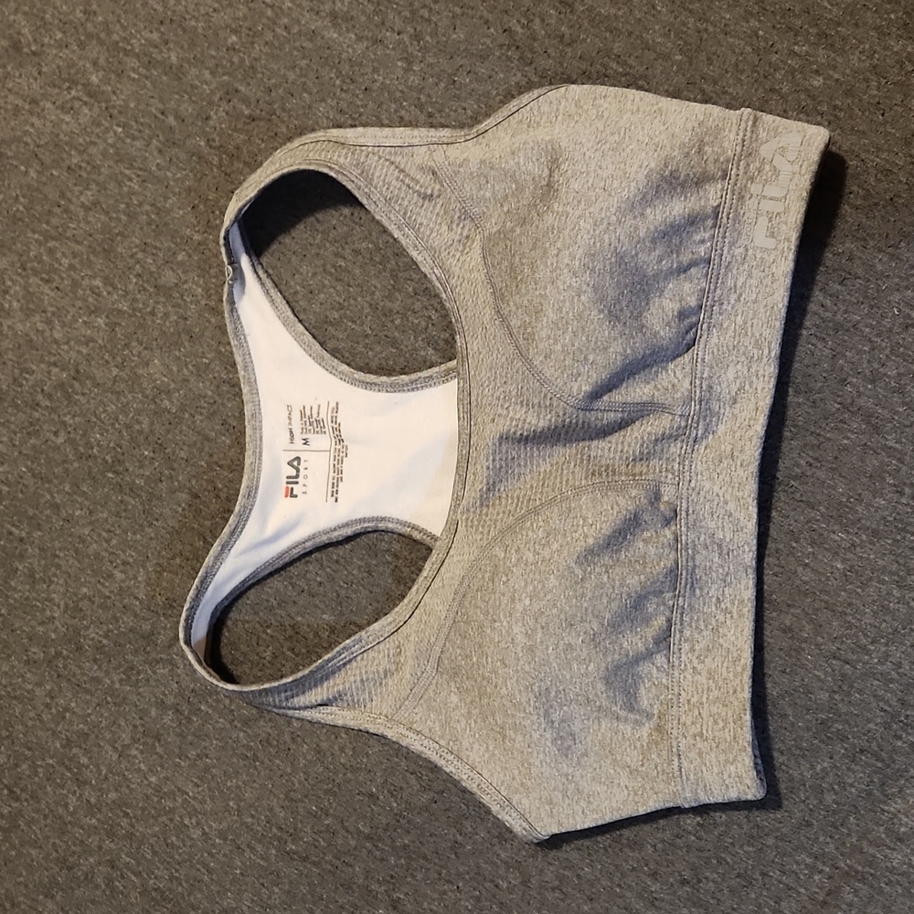 Grey fila sports bra
